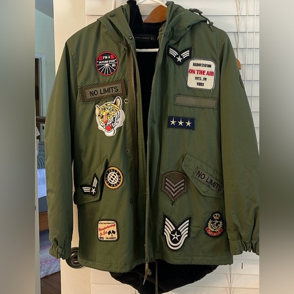 Zara Jackets & Blazers - Zara patch Parka coat jacket size XS